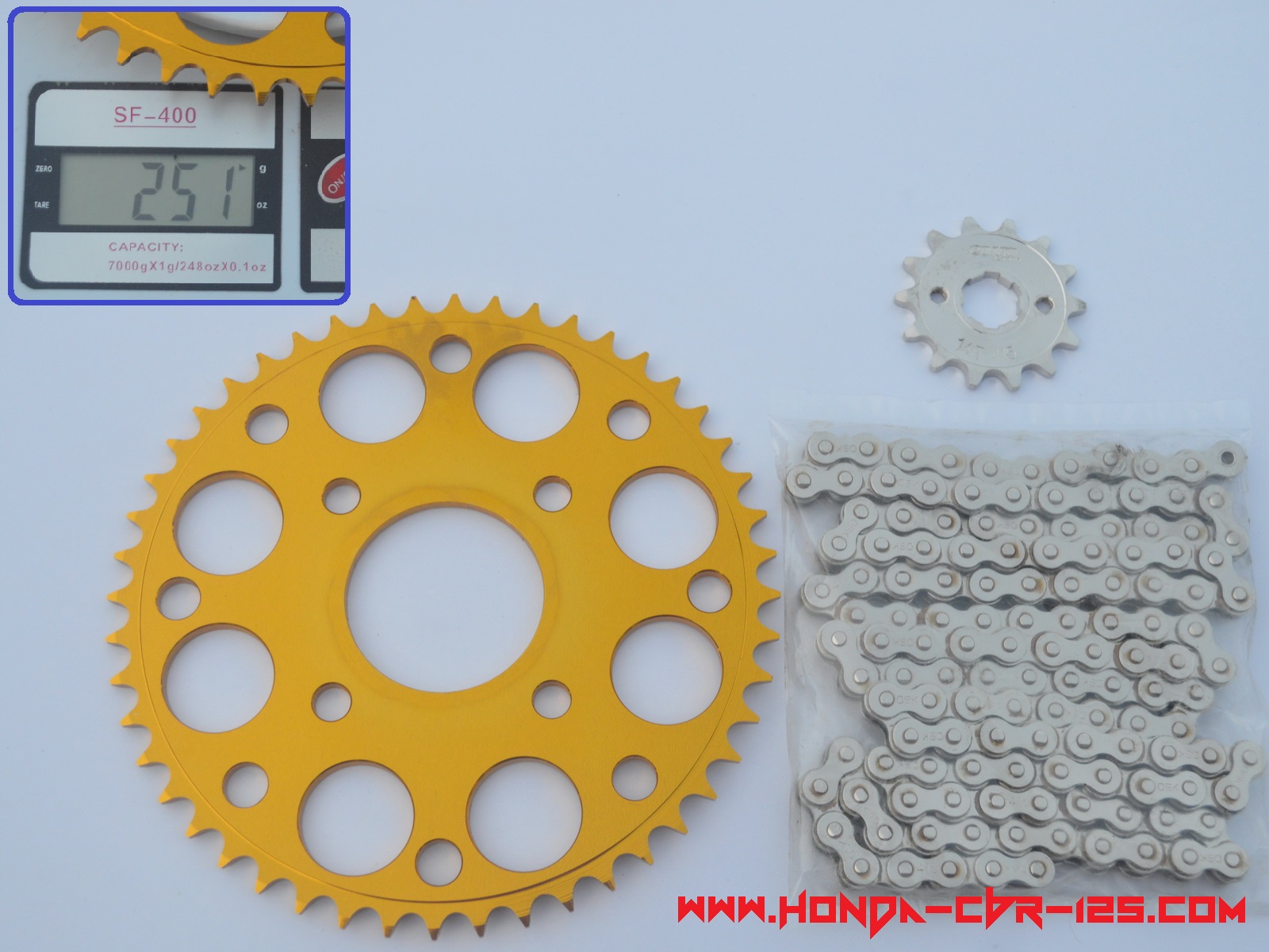 OEM & Genuine Honda CBR 125 racing 428 D.I.D DID chain sprocket set